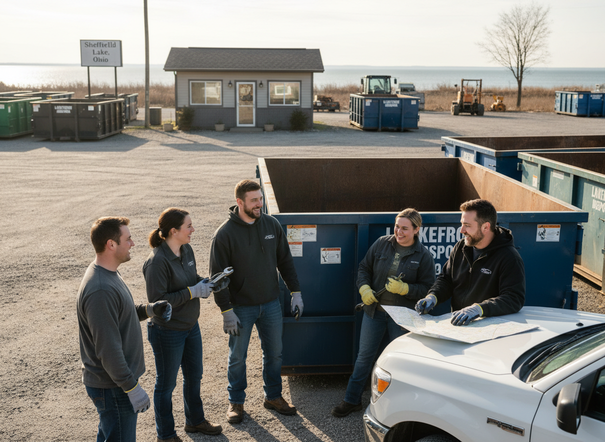 The Dale Dumpster Rental Sheffield Lake team at work in Sheffield Lake